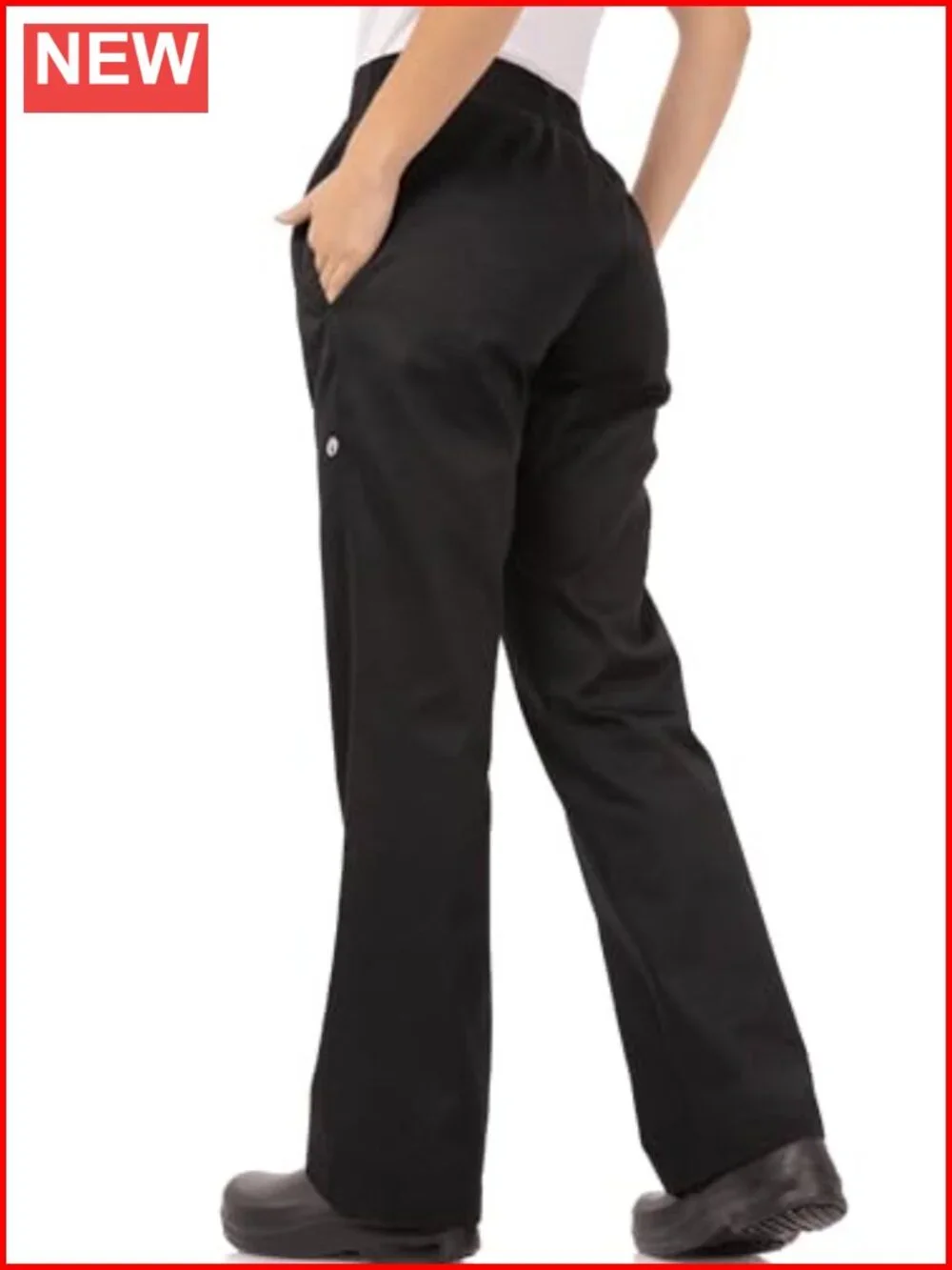 Women's Baggy Chef Pants Elastic Waistband Polycotton Workwear